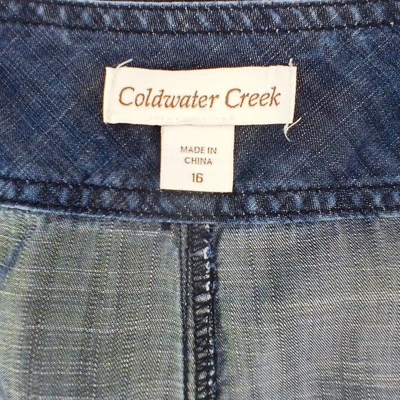 Coldwater Creek Chambray Denim A-line Maxi Midi Skirt in Good Condition - Picture 5 of 6